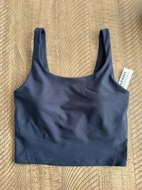 Old Navy Active PowerSoft Longline Sports Bra Navy Blue Size Small NWT